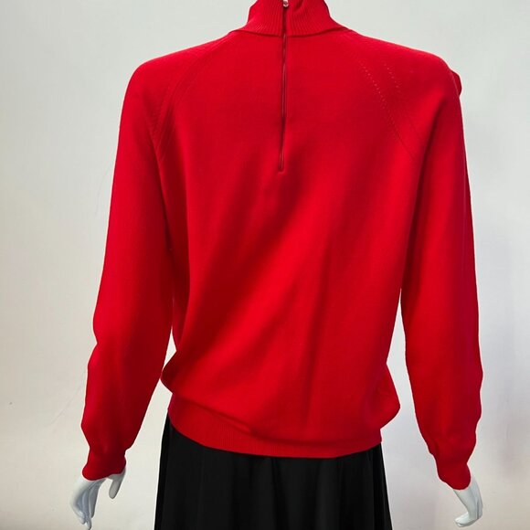 Designers Originals Vintage Red Mock Neck Sweater With Back Zipper Closure & Rag - Picture 16 of 16